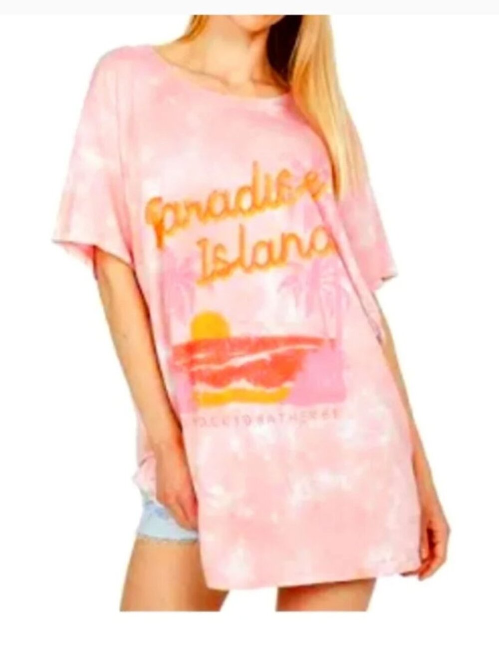 NEW! $84 Show me your Mumu Paradise Tie Dye Oversized Tee Shirt XS